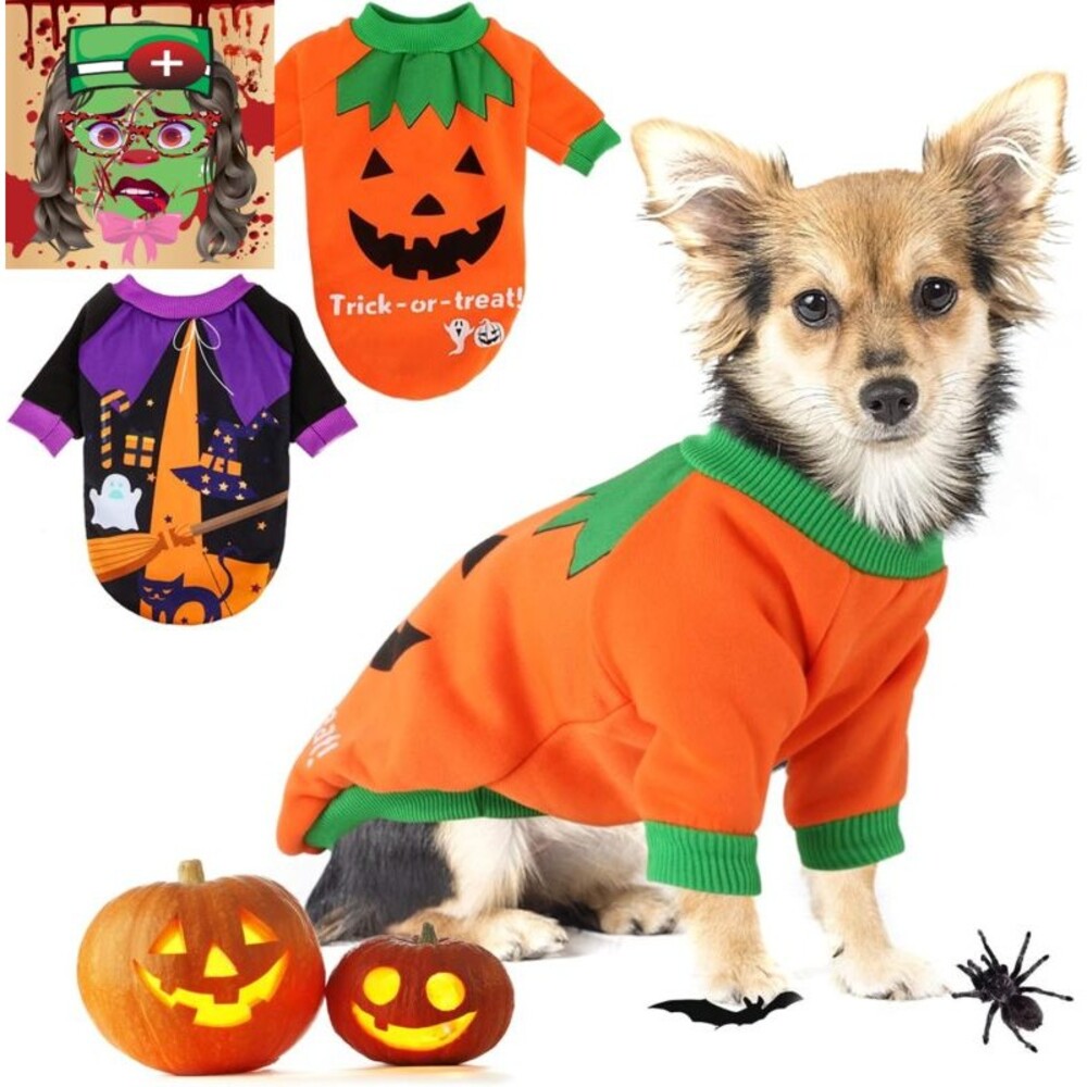 BWOGUE Dog Halloween Shirt Pet Pumpkin Costumes Pet Clothes Funny T-Shirt for Sm
